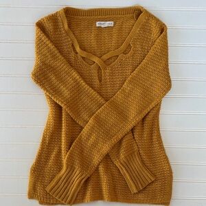 Aeropostale Golden V-Neck Sweater